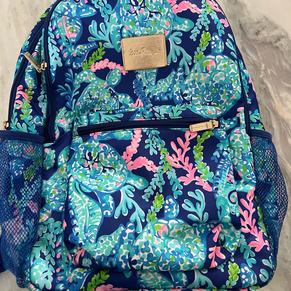 Lilly Pulitzer Cambrie Large Backpack in Turtle Villa